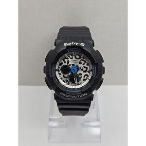 Casio Baby-G BA-120LP-1A Leopard Dial Black Womens Ana Digi Watch New Battery